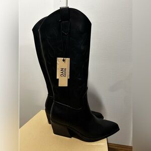 Madden NYC Black Tall Cowboy Boots size 8